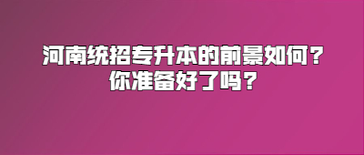 河南统招专升本的前景如何?你准备好了吗?