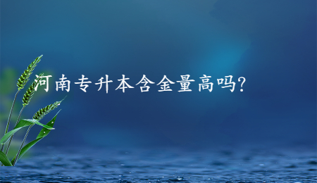河南专升本含金量高吗？